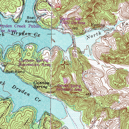 Topographic Map of Cannon Spring Public Use Area, KY