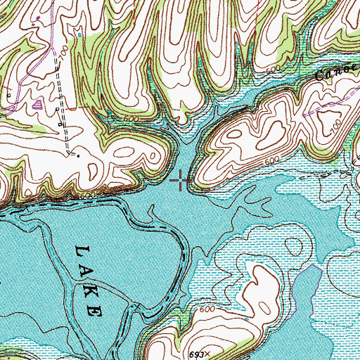 Topographic Map of Canoe Creek, KY