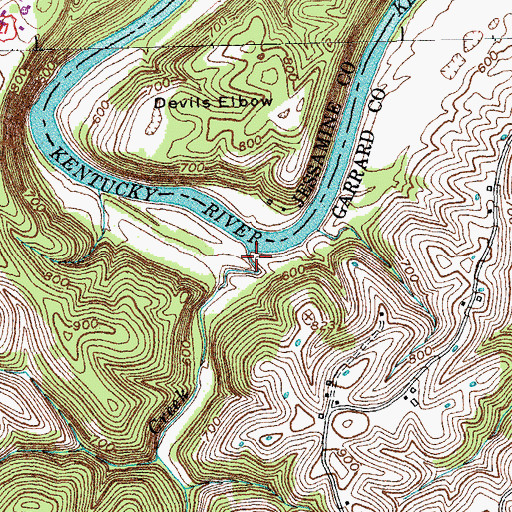 Topographic Map of Canoe Creek, KY