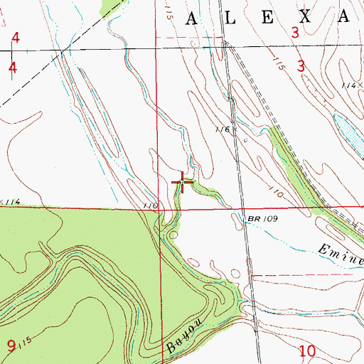 Topographic Map of Eminence Bayou, AR