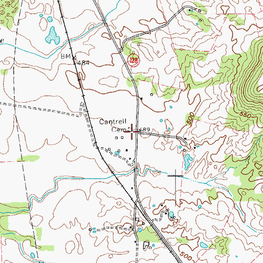 Topographic Map of Cantrell Cemetery, KY