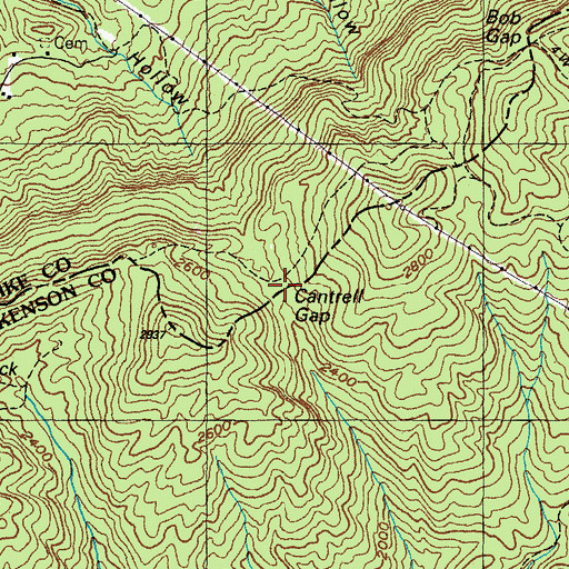 Topographic Map of Cantrell Gap, VA