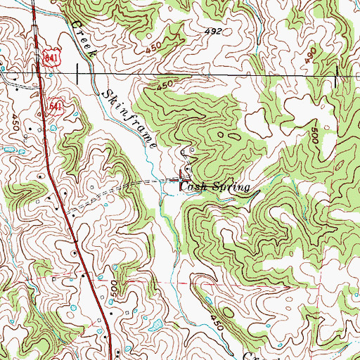 Topographic Map of Cantrell Spring, KY