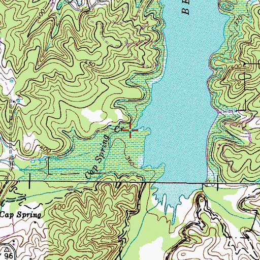 Topographic Map of Cap Spring Creek, KY