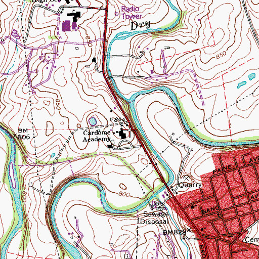 Topographic Map of Cardome Academy, KY