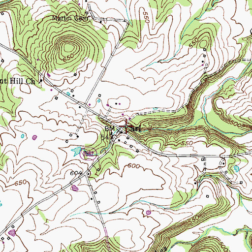 Topographic Map of Carl, KY