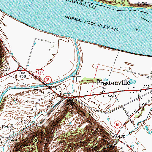 Topographic Map of Carlisle Branch, KY