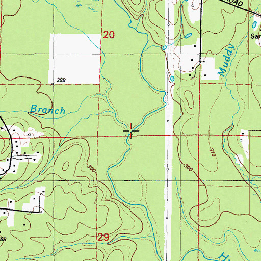 Topographic Map of Emory Branch, AR