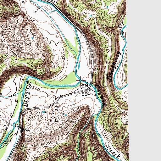 Topographic Map of Carmon Creek, KY