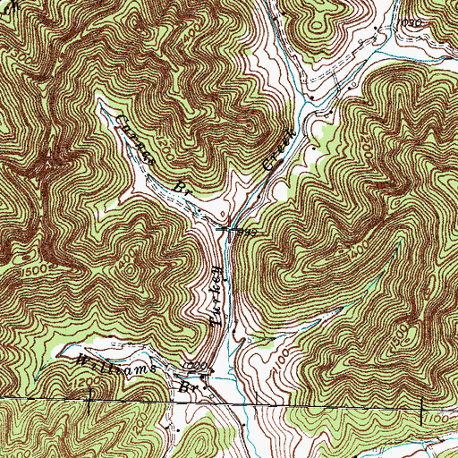 Topographic Map of Carnes Branch, KY