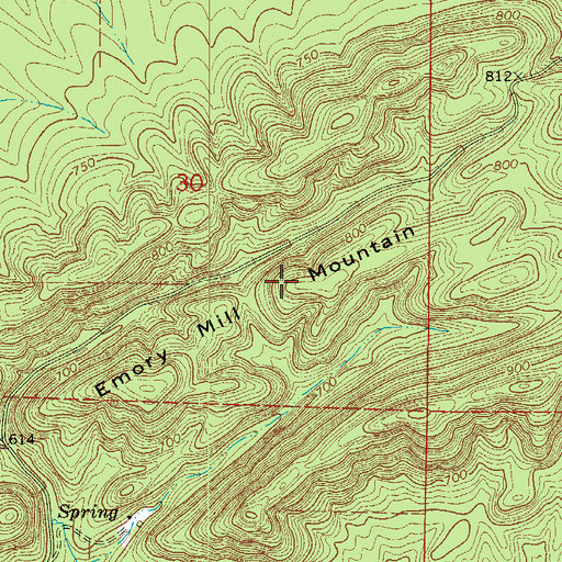Topographic Map of Emory Mill Mountain, AR