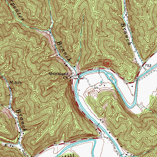 Topographic Map of Carpenter Branch, KY