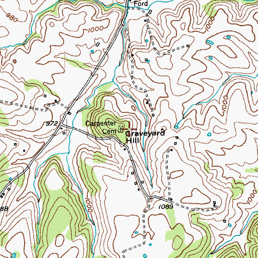 Topographic Map of Carpenter Cemetery, KY