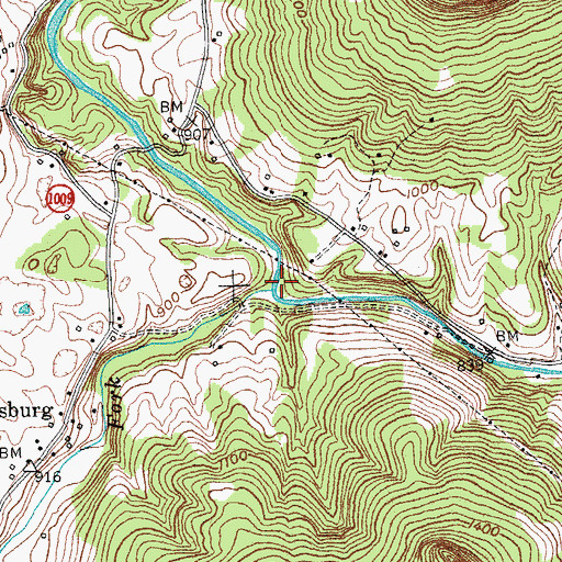 Topographic Map of Carpenter Fork, KY