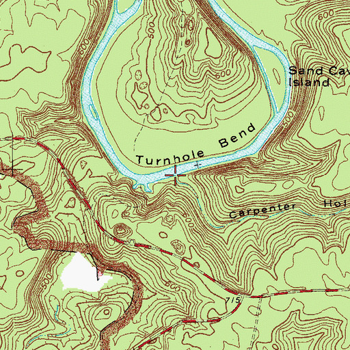 Topographic Map of Carpenter Hollow, KY