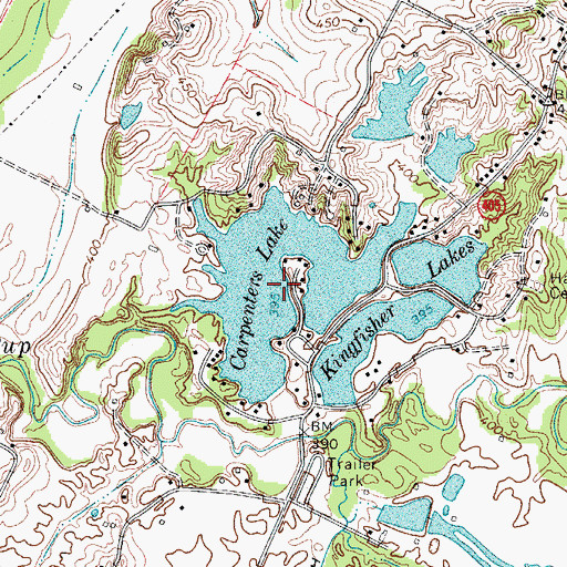 Topographic Map of Carpenters Lake, KY