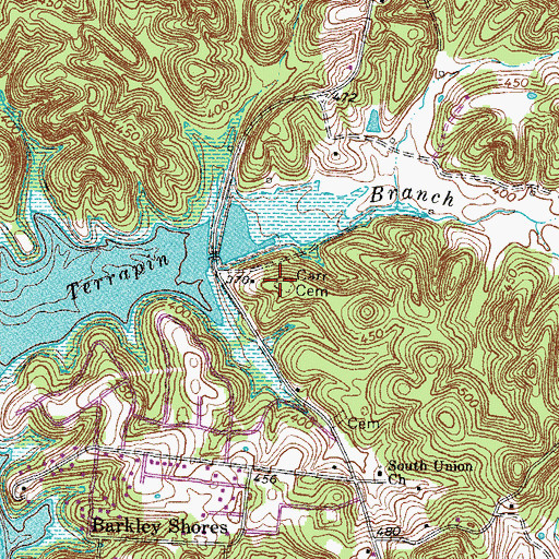 Topographic Map of Carr Cemetery, KY