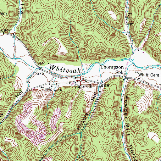 Topographic Map of Carr Church, KY
