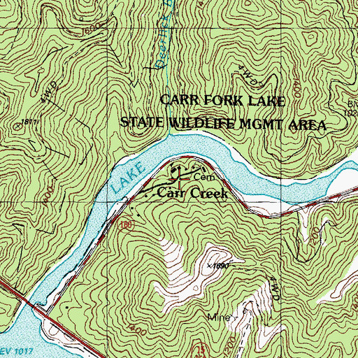 Topographic Map of Carr Creek, KY