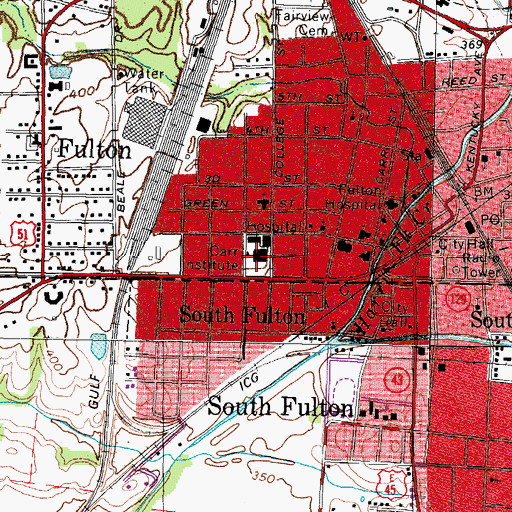 Topographic Map of Carr Institute, KY