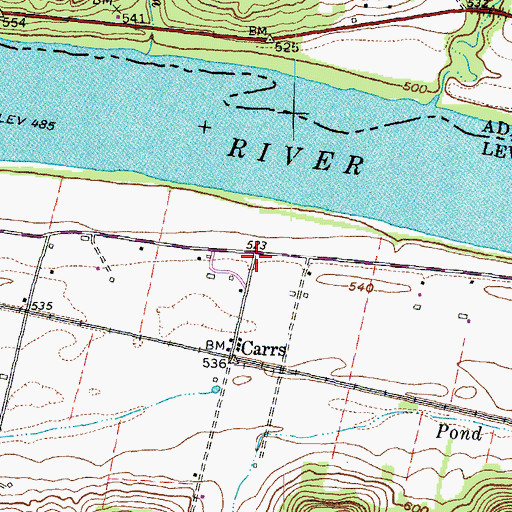Topographic Map of Carrs Church, KY