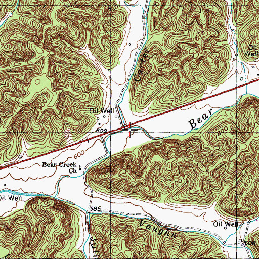 Topographic Map of Carter Branch, KY