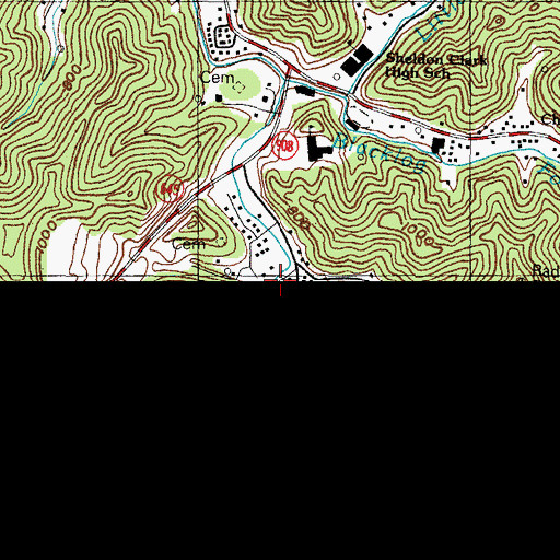 Topographic Map of Carter Branch, KY