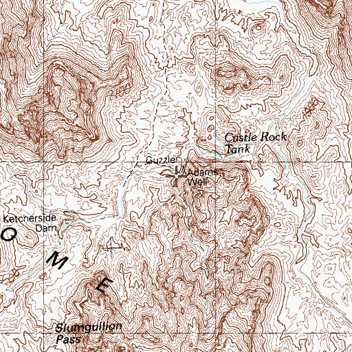 Topographic Map of Adams Well, AZ