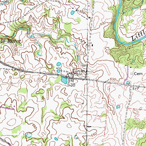 Topographic Map of Carter Cemetery, KY