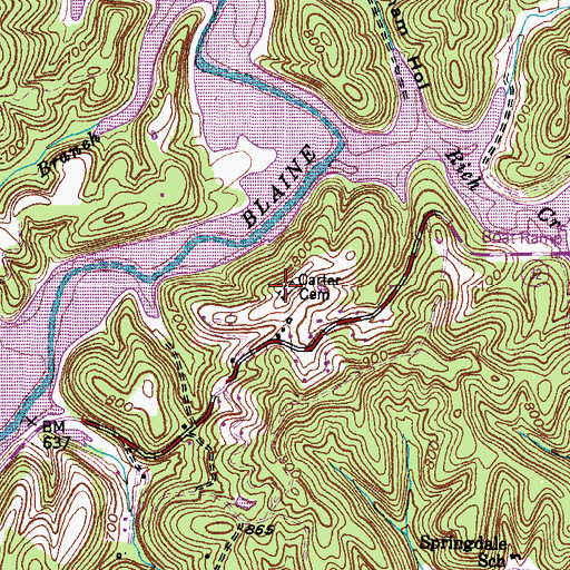Topographic Map of Carter Cemetery, KY