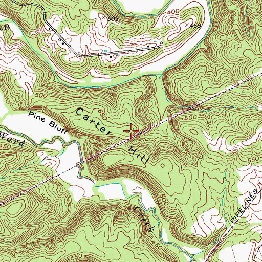 Topographic Map of Carter Hill, KY