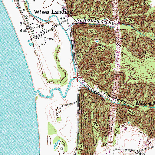 Topographic Map of Carters Branch, KY