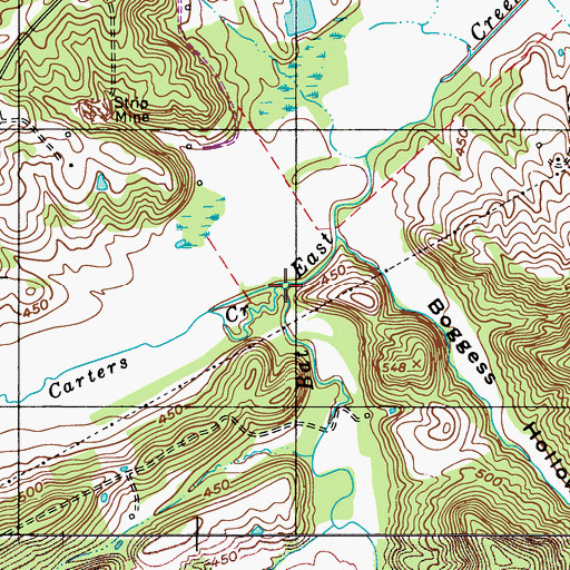 Topographic Map of Carters Creek, KY