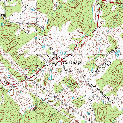 Topographic Map of Carthage, KY