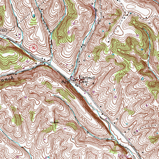 Topographic Map of Cartmill Cemetery, KY