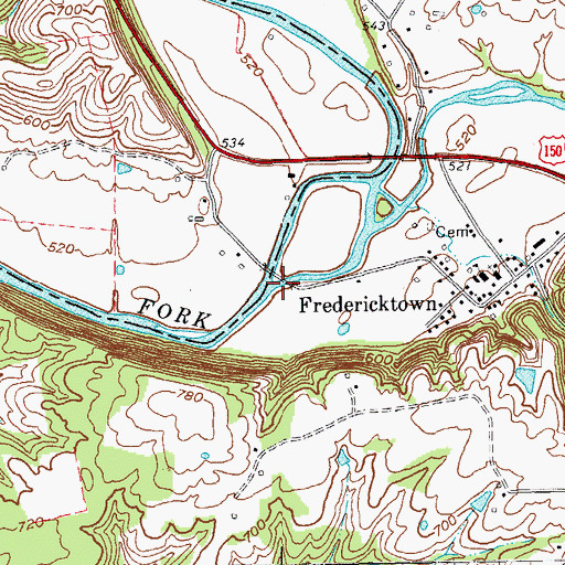 Topographic Map of Cartwright Creek, KY