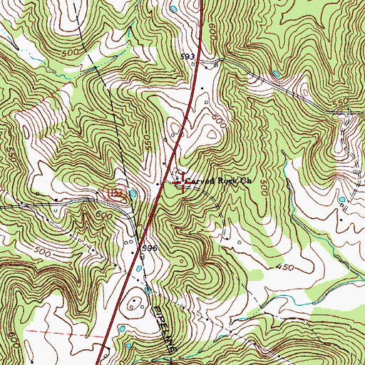 Topographic Map of Carved Rock Church, KY