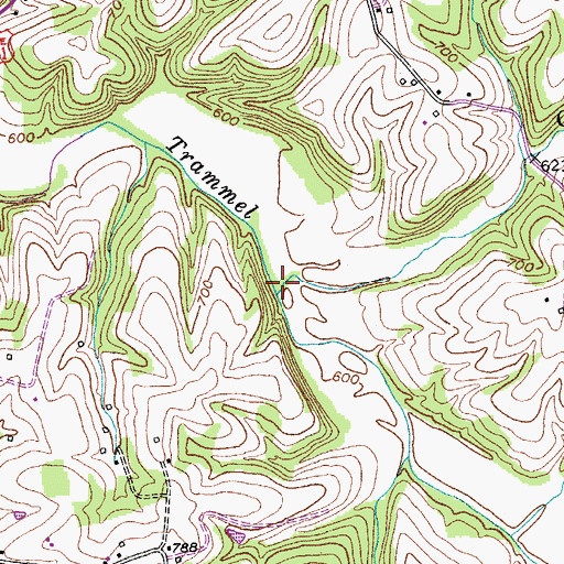 Topographic Map of Casey Branch, KY