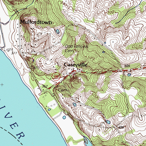 Topographic Map of Caseyville, KY