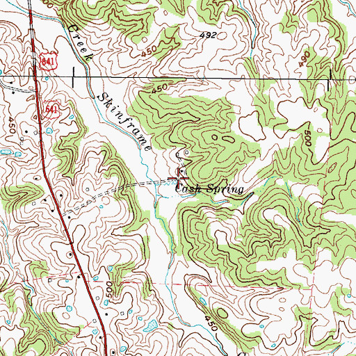 Topographic Map of Cash Spring, KY