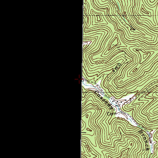Topographic Map of Cassady Branch, KY
