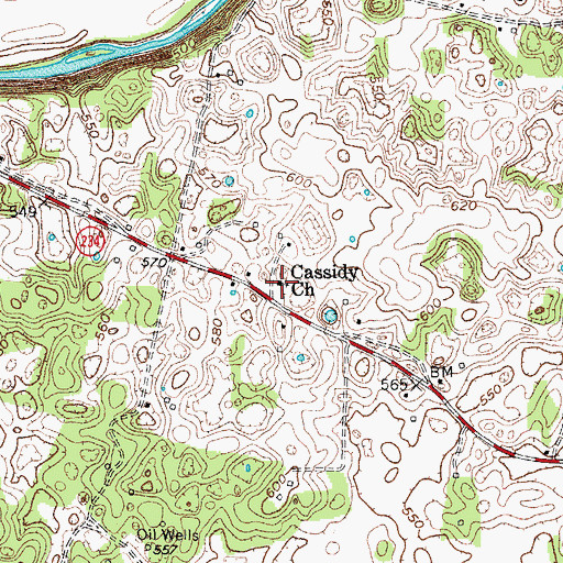Topographic Map of Cassidy Church, KY