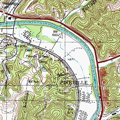 Topographic Map of Cassidy School, KY