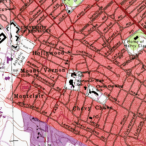 Topographic Map of Cassidy Elementary School, KY