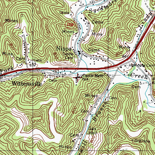 Topographic Map of W R Castle Memorial School, KY