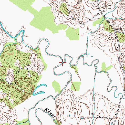 Topographic Map of Castleberry Creek, KY