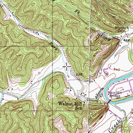 Topographic Map of Cat Fork, KY