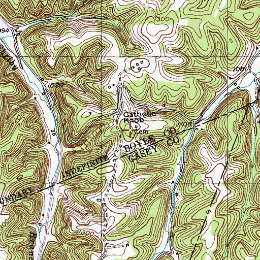 Topographic Map of Catholic Knob, KY