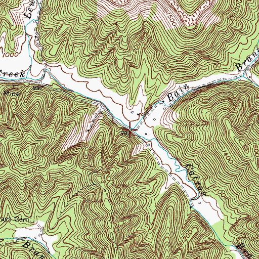 Topographic Map of Catron Branch, KY