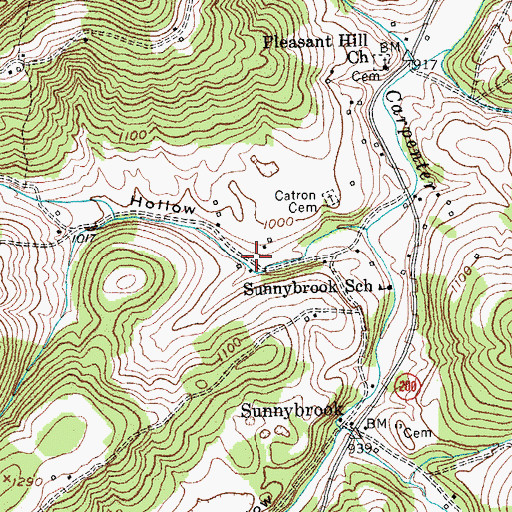 Topographic Map of Catron Hollow, KY